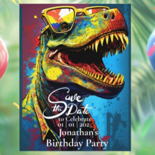 Dino Cool T-Rex Spara datumet Vykort