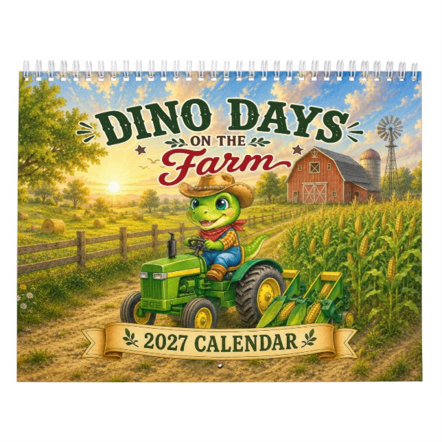 Dino-dagar på gården – 2027 Kalender (Omslag)