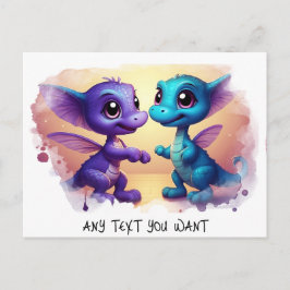 *~* Dino Dance AP48 Foto Inbjudan Drakpostkort