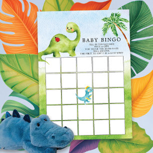 Dino Delight Baby Shower Bingo Game Inbjudningar