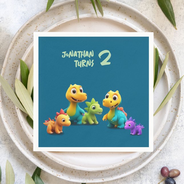 Dino dinosaur barnkalas baby servett (Skapare uppladdad)