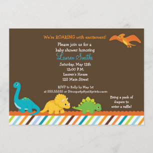 Dino Dinosaur Boys Baby Shower-inbjudan Inbjudningar