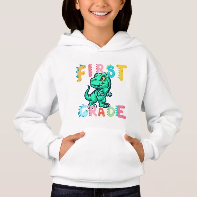 Dino Dinosaur First KLASS Squad School-pojkar T Shirt (Framsida)