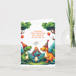 Dino Dinosaur Födelsedagsfest Vikta Tacksamhetskor Tack Kort