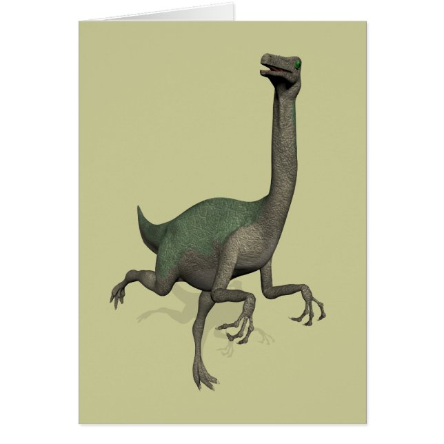 Dino Dinosaur Gallimimus Hälsningskort (Framsidan)