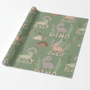 Dino dinosaurs i skandinaviska stil-emballage presentpapper