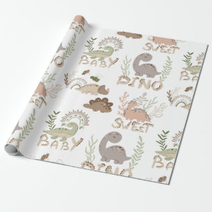 Dino dinosaurs i skandinaviska stil-emballage presentpapper