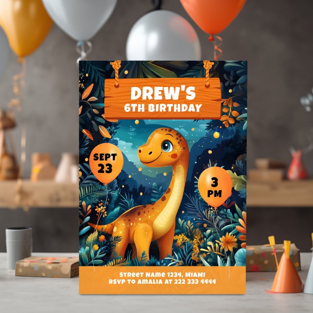 Dino Djungelns Födelsedagsäventyr Brölar Inbjudningar (Skapare uppladdad)