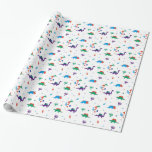 Dino Dreidels Presentpapper<br><div class="desc">Ta en bita ut ur en dreidel denna år och sjal dina Hannukah gåvor i detta gulliga förhistoriska tryck.  Våra dinos är blandade med davidsstjärnor,  menoror,  och dreidels för nya nya ungar planlägger. www.dreideljams.com</div>