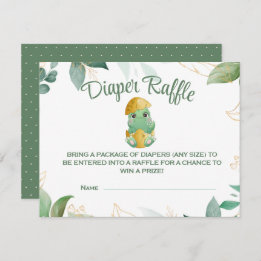 Dino Egg Baby Shower Diaper Raffle Card OSA Kort