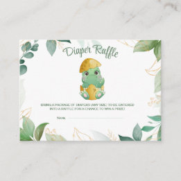 Dino Egg Baby Shower Diaper Raffle Card Tilläggskort