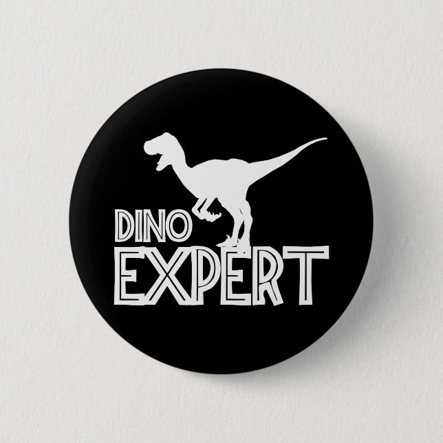 Dino Expert - Dinosaur Älskare Knapp (Framsida)