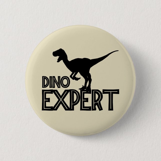Dino Expert - Dinosaur Älskare Knapp (Framsida)
