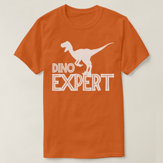 Dino Expert for Dinosaur Älskare T Shirt (Design framsida)