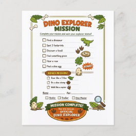 Dino Explorer Dinosaur Födelsedagsfest Spel Flygblad