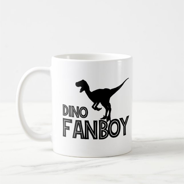 Dino Fanboy - Dinosaur Älskare Kaffemugg (Vänster)