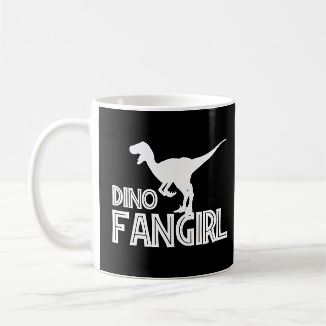 Dino Fangirl - Dinosaur Älskare Kaffemugg (Vänster)