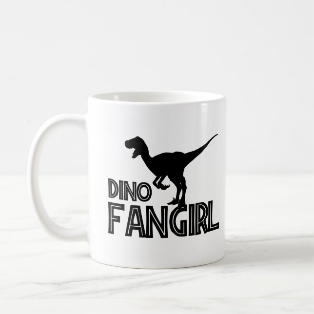 Dino Fangirl - Dinosaur Älskare Kaffemugg (Vänster)