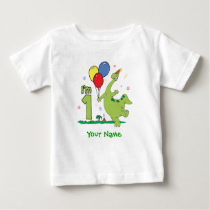 Dino First Birthday Personlig T-shirt