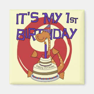 Dino First Birthday Tshirts och Gifts Magnet