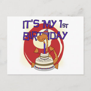 Dino First Birthday Tshirts och Gifts Vykort