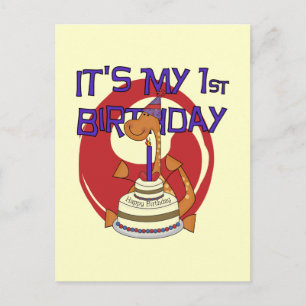 Dino First Birthday Tshirts och Gifts Vykort