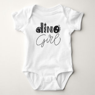 Dino-flicka Baby Bodysuit - Söt Dinosaurie Grafisk T Shirt