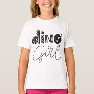 Dino Flickor Barn T-Shirt - Söt Dinosaurie Grafik