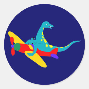 Dino flygare runt klistermärke