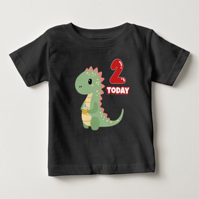 Dino födelsedag 2 Idag T Shirt (Framsida)