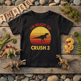 Dino Födelsedags T-Shirt Redo att Krossa 3