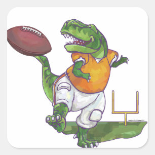 Dino Football Player Fyrkantigt Klistermärke