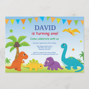 Dino för Dinosaurfödelsedaginbjudan party Inbjudningar