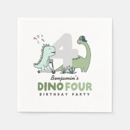 Dino Four Birthday Party Napkins Pappersservett