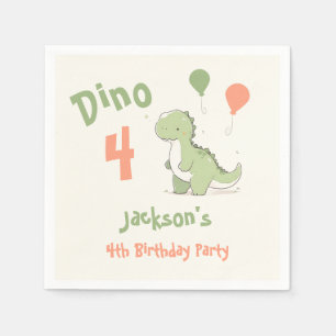 Dino Four Dinosaur 4e födelsedagen Party Pappersservett