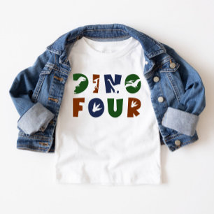Dino Four Dinosaur 4e födelsedagen Party T Shirt