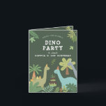 Dino Friends Birthday-inbjudan Inbjudan<br><div class="desc">Trådlösa dinosaurivänner är här till inbjudan till en roligt fylld födelsedagsfest! Perfekt för att skapar ditt barns stora dag extra speciell. (AI-genererad teckning)</div>