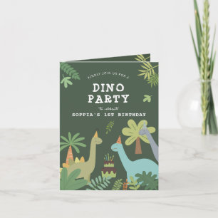 Dino Friends Birthday-inbjudan Inbjudan