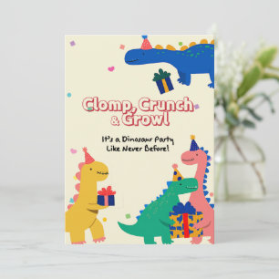 Dino Friends Birthday-inbjudan Inbjudningar