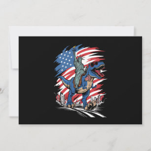 Dino-Frihetsgudinnan 4:e juli Amerikanska Flagga Inbjudningar