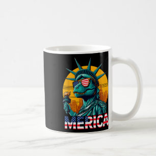 Dino Frihetsgudinnan 4:e juli Trex Boys Ameri Kaffemugg