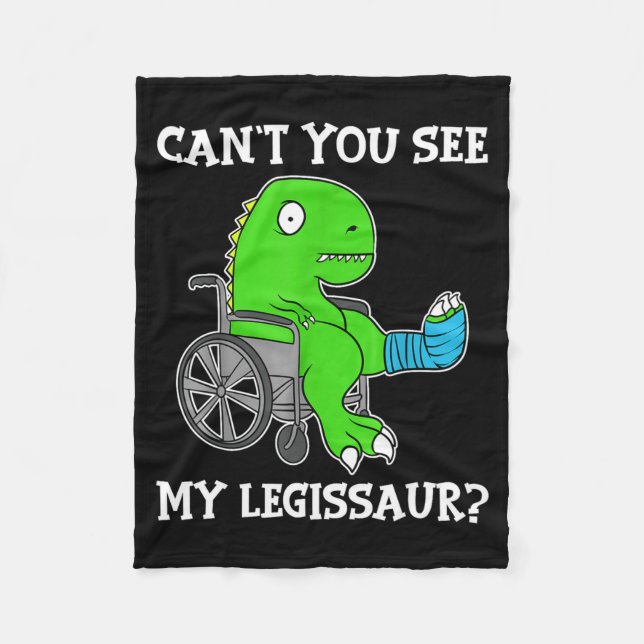 Dino Funny Get Well Broken Leg Gift Dinosaur With  Fleecefilt (Framsidan)