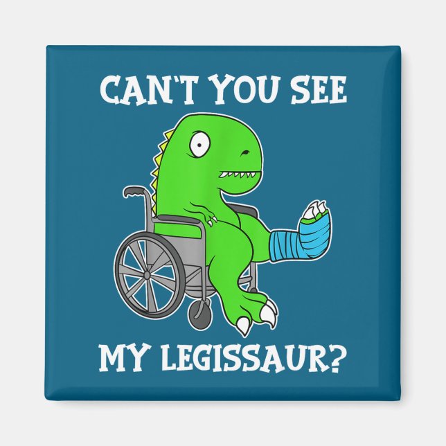 Dino Funny Get Well Broken Leg Gift Dinosaur With  Magnet (Framsidan)