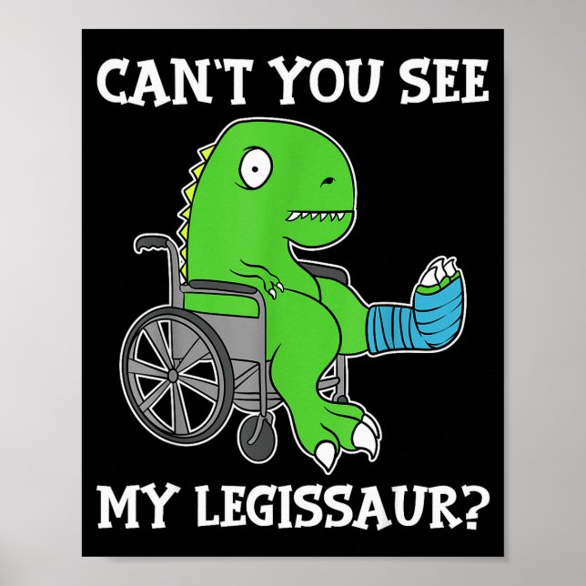 Dino Funny Get Well Broken Leg Gift Dinosaur With  Poster (Framsidan)