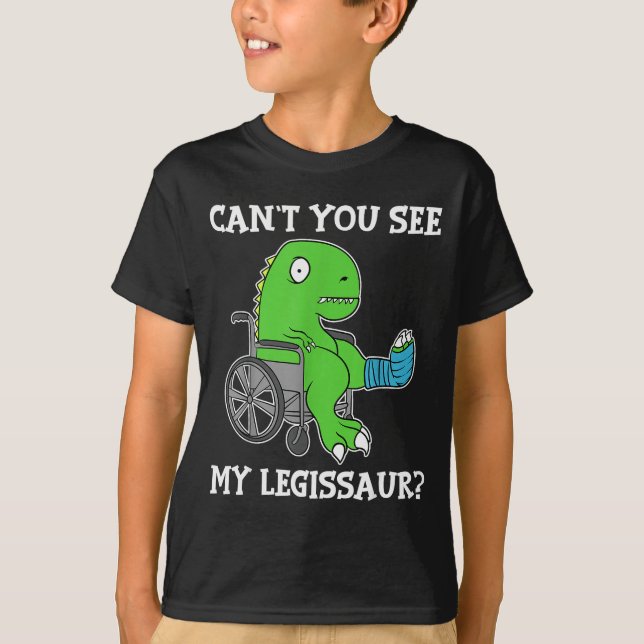 Dino Funny Get Well Broken Leg Gift Dinosaur With  T Shirt (Framsida)