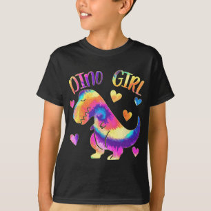 Dino Girl - Dinosaur Älskare - Tie Dye Cute Tonåri T Shirt