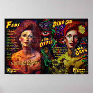 Dino Girl Fläkt Poster