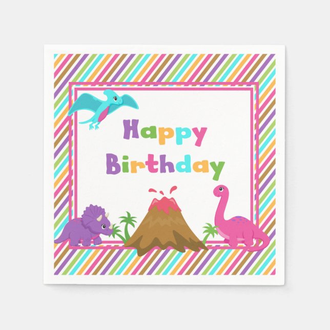 Dino Girl Pappersservett (Framsidan)