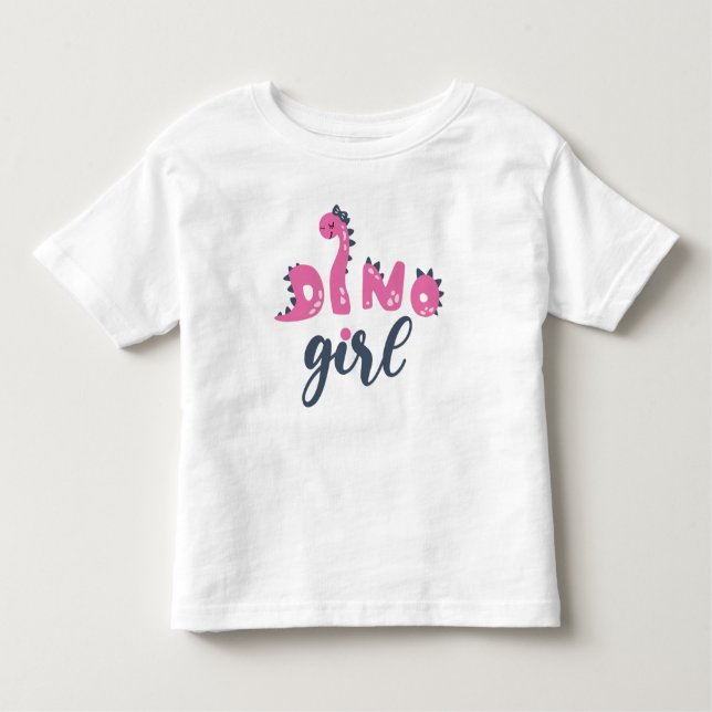 Dino Girl Småbarn Dinosaur T-Shirt (Framsida)