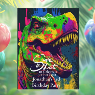 Dino Glad T-Rex Spara datum Vykort